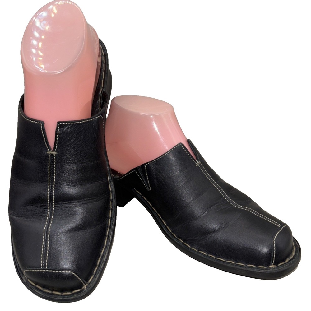 Josef Seibel Black Slip-On Clogs